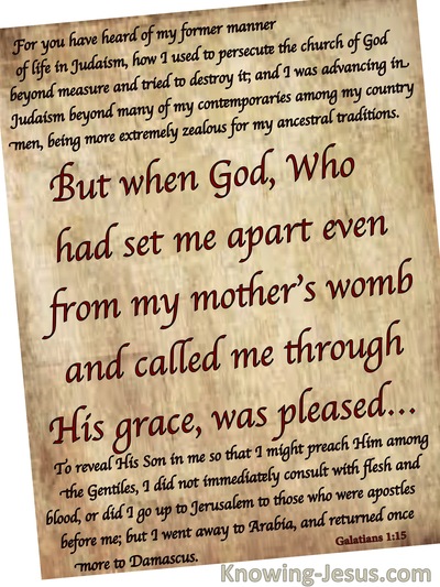 Galatians 1:15 Paul Set Apart And Called By God's Grace (beige)